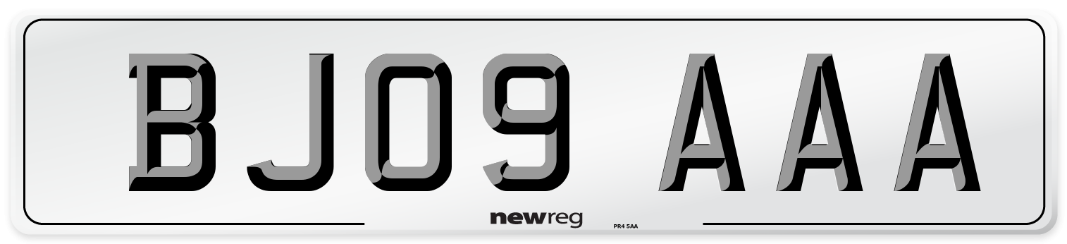 BJ09 AAA Number Plate from New Reg